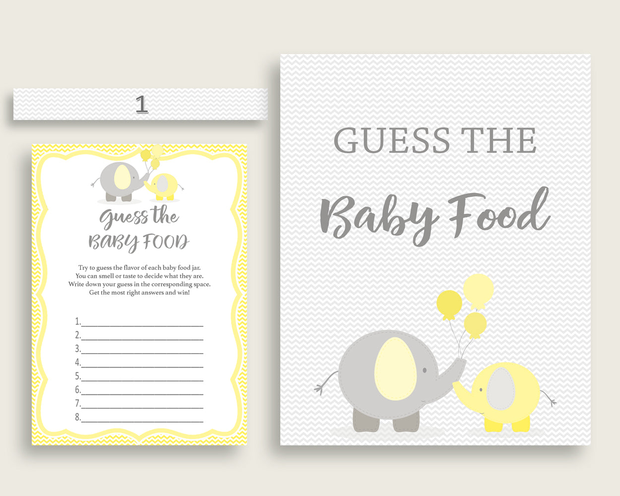 Baby Food Guessing Baby Shower Baby Food Guessing Yellow Baby Shower Baby Food Guessing Baby Shower Elephant Baby Food Guessing Yellow W6ZPZ