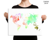 World Map Print, Beautiful Wall Art with Frame and Canvas options available  Decor