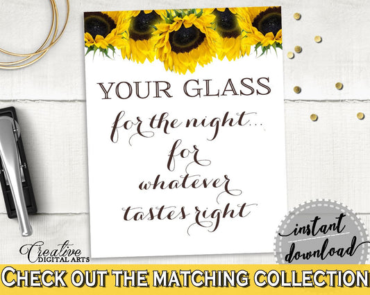 Your Glass For The Night Bridal Shower Your Glass For The Night Sunflower Bridal Shower Your Glass For The Night Bridal Shower SSNP1 - Digital Product