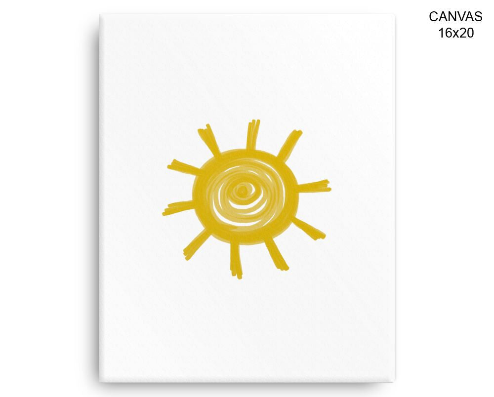 Sun Print, Beautiful Wall Art with Frame and Canvas options available Nursery Decor