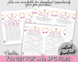 Glitter Hearts Bridal Shower Games Bundle in Gold And Pink, games deal,  pink gold glitter, pdf jpg, printables, prints, party décor - WEE0X - Digital Product