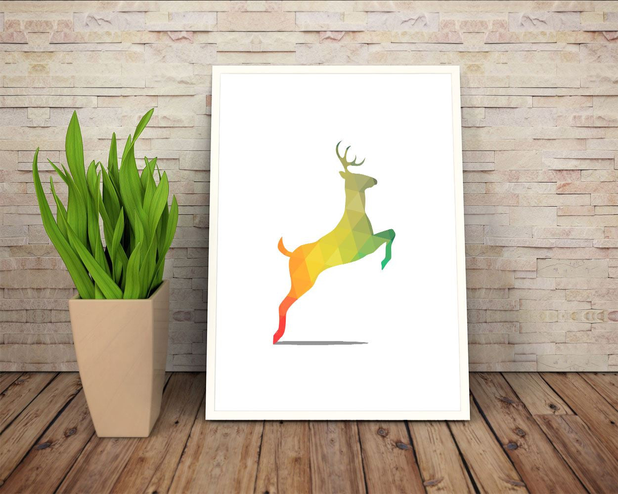 Wall Decor Deer Printable Woodland Prints Deer Sign Woodland Nursery Art Woodland Nursery Print Deer Printable Art Deer TriangleDeer - Digital Download