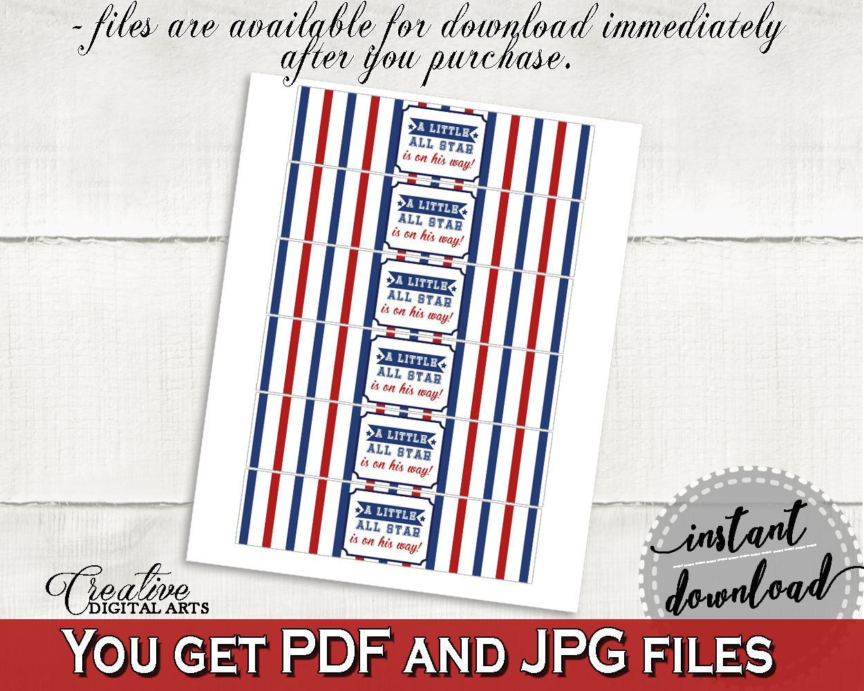 Napkin Rings Baby Shower Napkin Rings Baseball Baby Shower Napkin Rings Baby Shower Baseball Napkin Rings Blue Red digital print, pdf YKN4H - Digital Product