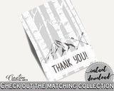Thank You Card Baby Shower Thank You Card Adventure Mountain Baby Shower Thank You Card Gray White Baby Shower Adventure Mountain S67CJ - Digital Product