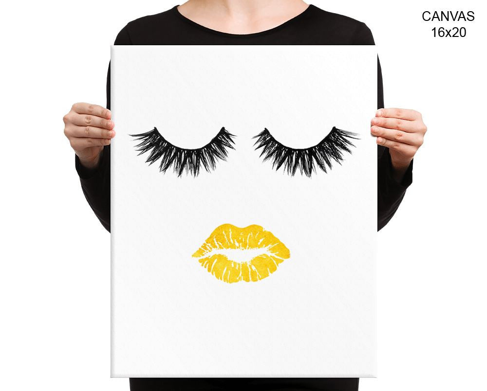 Lips Eyelashes Print, Beautiful Wall Art with Frame and Canvas options available Beauty Decor