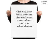Champions Print, Beautiful Wall Art with Frame and Canvas options available Inspirational Decor
