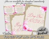 Roses On Wood Bridal Shower Drop Your Panties in Pink And Beige, underwear game, wood roses theme, party organization, party plan - B9MAI - Digital Product