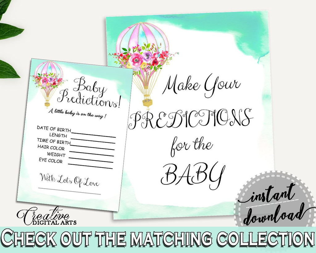 Baby Predictions Baby Shower Baby Predictions Hot Air Balloon Baby Shower Baby Predictions Baby Shower Hot Air Balloon Baby CSXIS - Digital Product