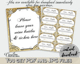 Glittering Gold Bridal Shower Wine Raffle in Gold And Yellow, sign and card, shine bridal, shower celebration, bridal shower idea - JTD7P - Digital Product