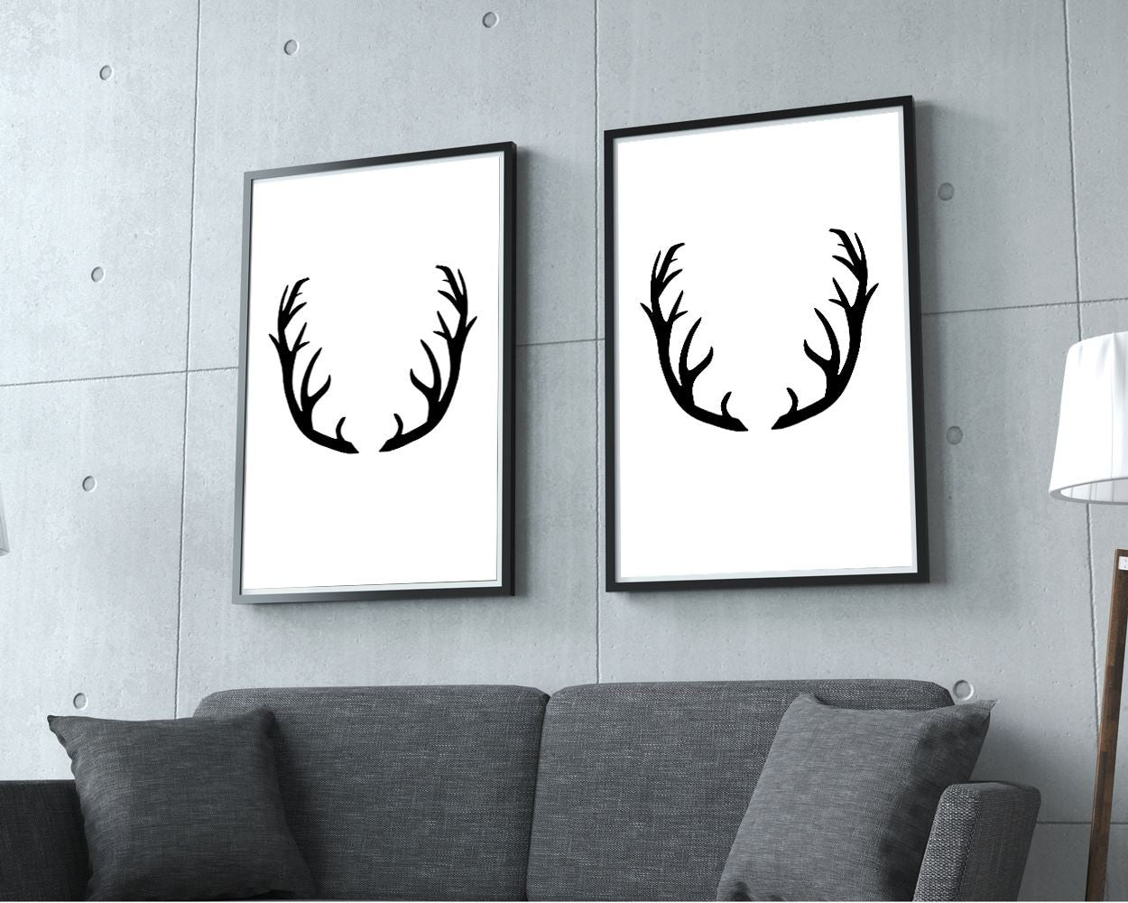 Wall Decor Antlers Printable Antlers Prints Antlers Sign Antlers  Printable Art Antlers black white antler black antler print - Digital Download