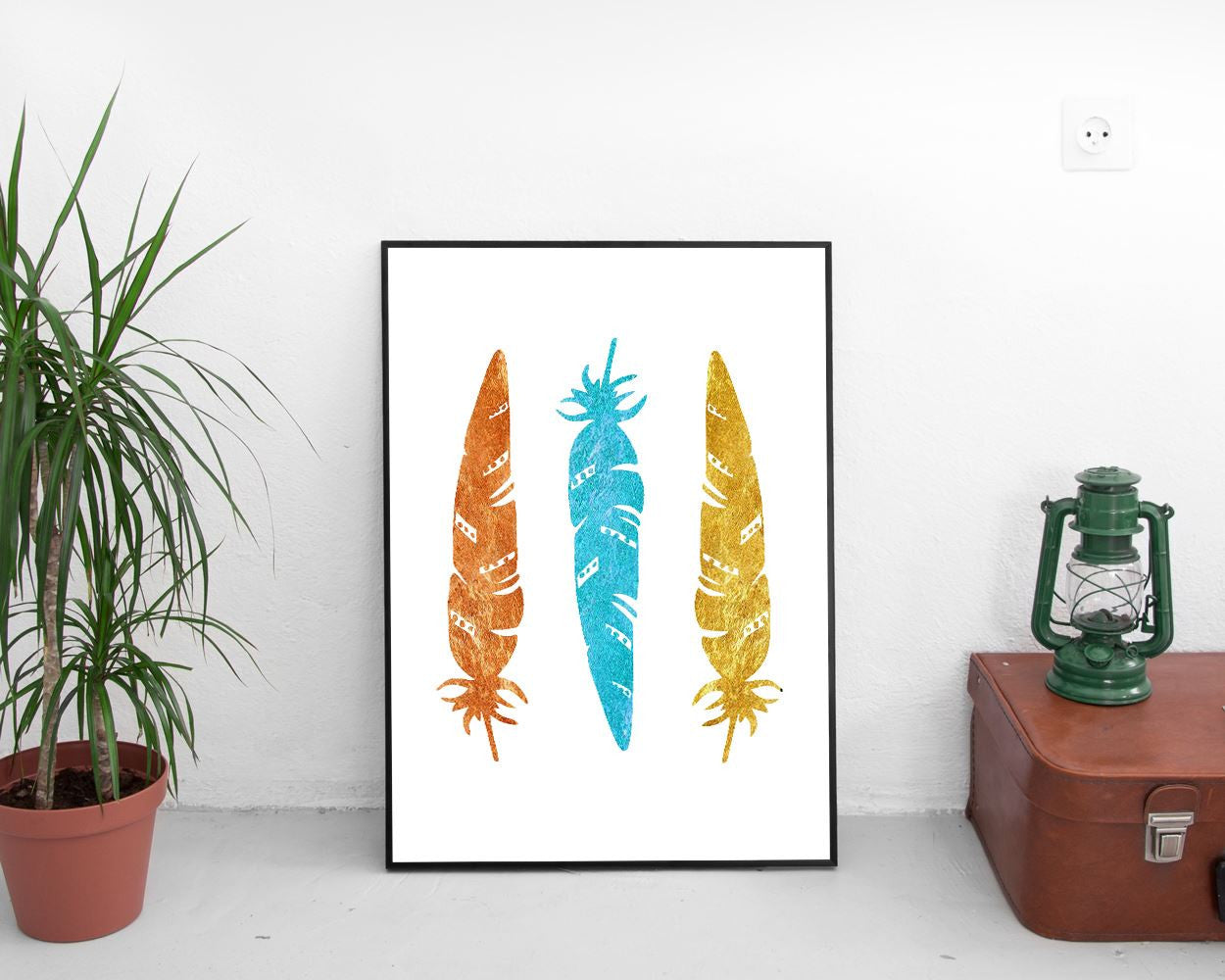 Wall Art Tribal Feathers Digital Print Tribal Feathers Poster Art Tribal Feathers Wall Art Print Tribal Feathers Minimalist Art Tribal - Digital Download