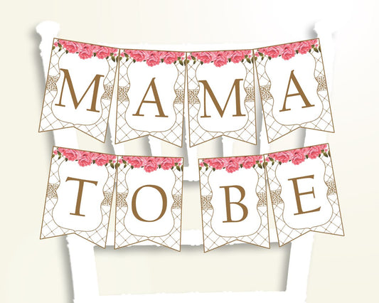 Chair Banner Baby Shower Chair Banner Roses Baby Shower Chair Banner Baby Shower Roses Chair Banner Pink White printables prints U3FPX - Digital Product