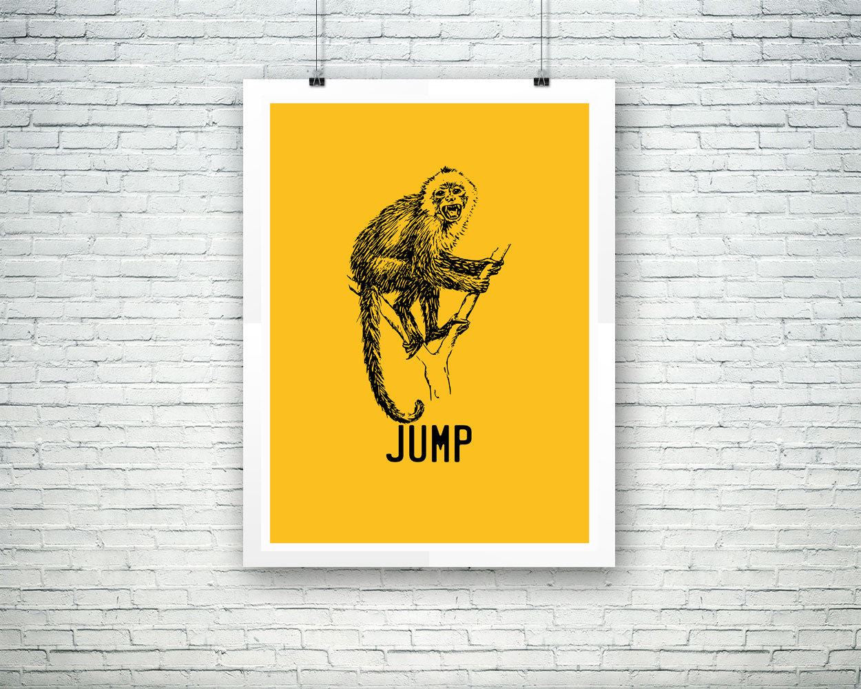 Wall Decor Monkey Printable Jump Prints Monkey Sign Jump Living Room Art Jump Living Room Print Monkey Printable Art Monkey wild - Digital Download