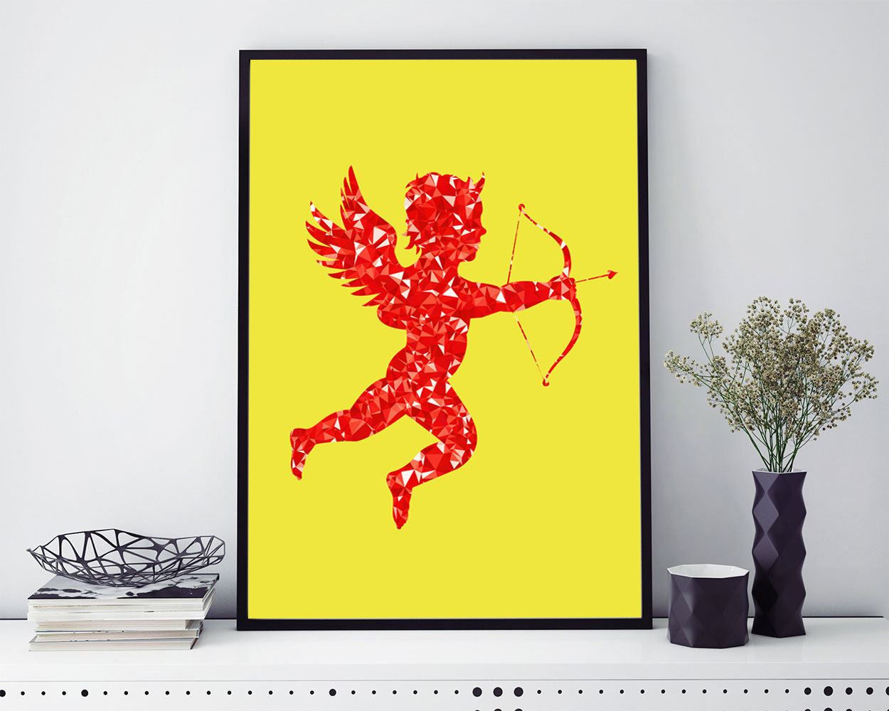 Wall Art Red Cupid Digital Print Red Cupid Poster Art Red Cupid Wall Art Print Red Cupid Love Art Red Cupid Love Print Red Cupid Wall Decor - Digital Download