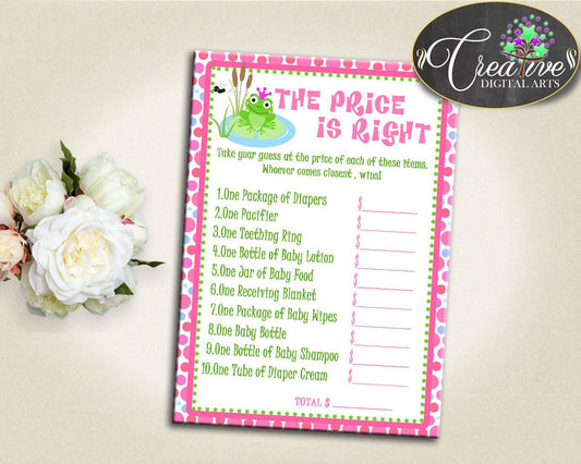 Baby Shower Kiss Baby Shower Frogs Receiving Blanket Teething Ring PRICE IS RIGHT, Pdf Jpg, Printable Files, Party Planning - bsf01 - Digital Product