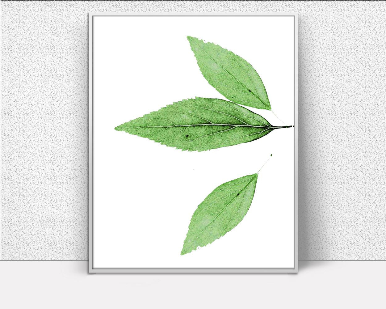 Wall Decor Leaf Printable Leaf Prints Leaf Sign Leaf Nature Art Leaf Nature Print Leaf Printable Art Leaf Home Decor Green Minimalistic - Digital Download