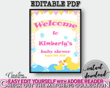 Welcome Sign Baby Shower Welcome Sign Rubber Duck Baby Shower Welcome Sign Baby Shower Rubber Duck Welcome Sign Purple Pink prints rd001