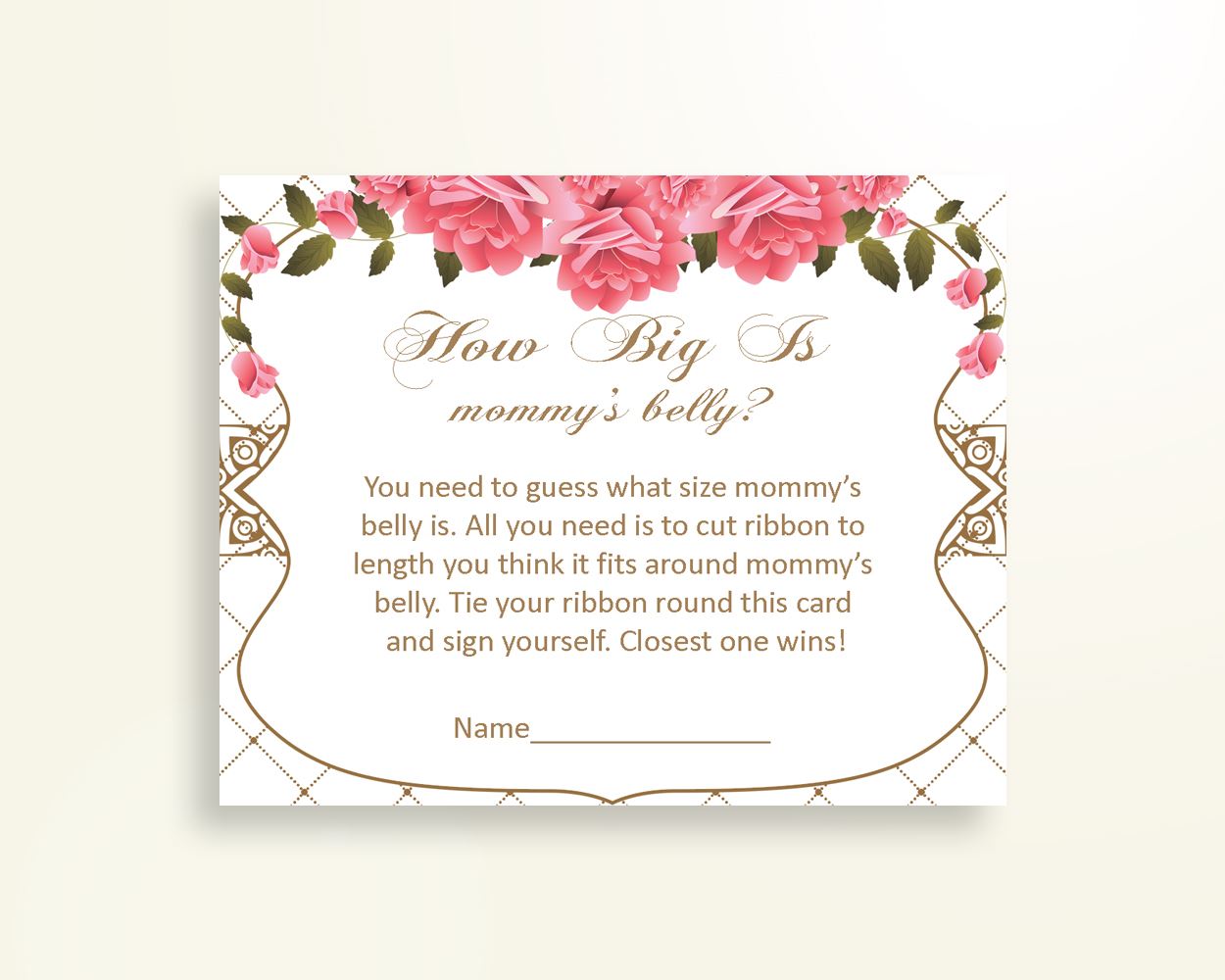 Mommy's Belly Baby Shower Mommy's Belly Roses Baby Shower Mommy's Belly Baby Shower Roses Mommy's Belly Pink White digital download U3FPX - Digital Product