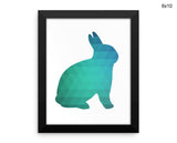 Rabbit Geometric Print, Beautiful Wall Art with Frame and Canvas options available  Decor