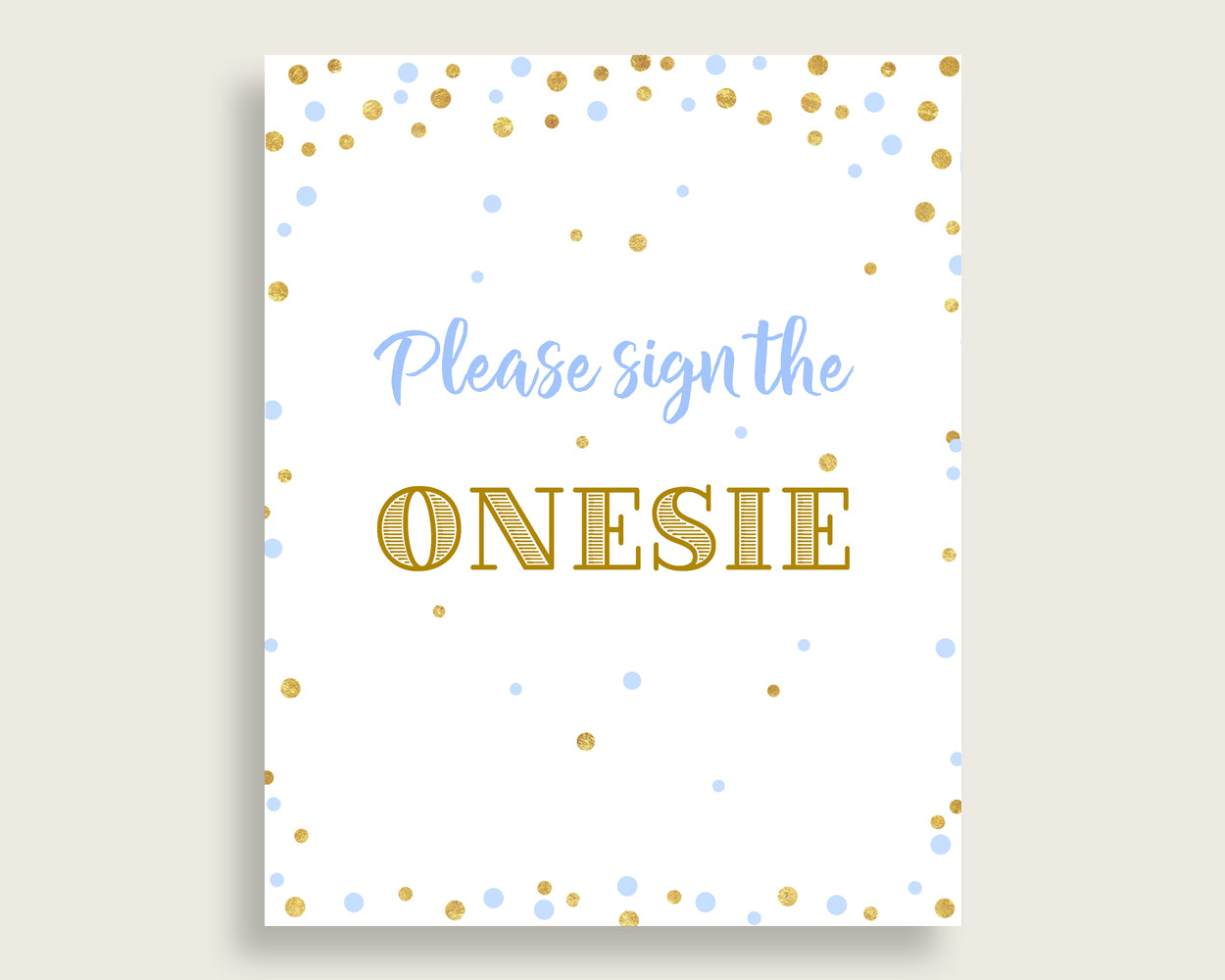 Sign The Onesie Baby Shower Design A Onesie Confetti Baby Shower Sign The Onesie Blue Gold Baby Shower Confetti Design A Onesie cb001