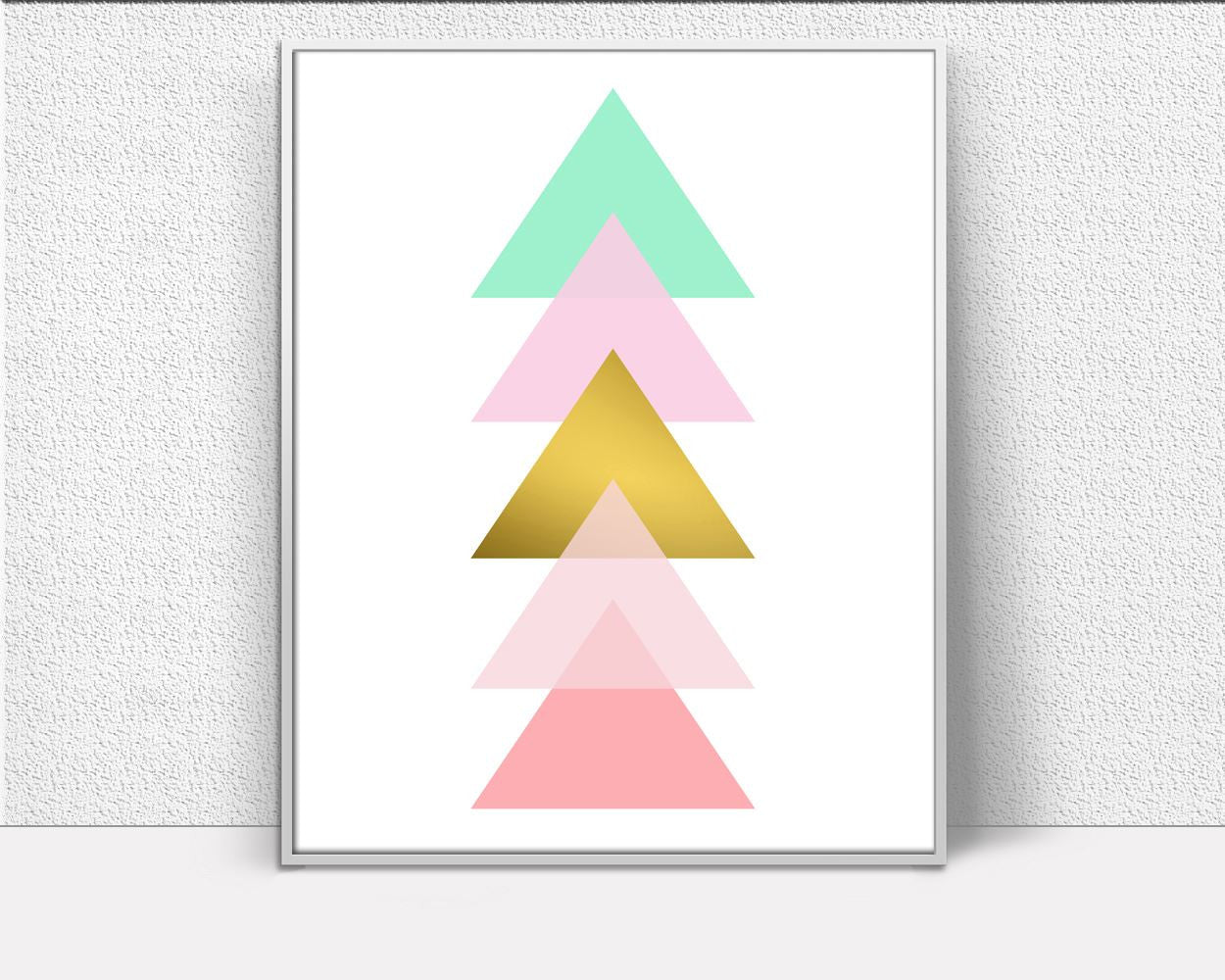 Wall Decor Geometric Printable Abstract Prints Geometric Sign Abstract  Printable Art Geometric Nursery Geometric Gold Triangle Wal Artwork - Digital Download