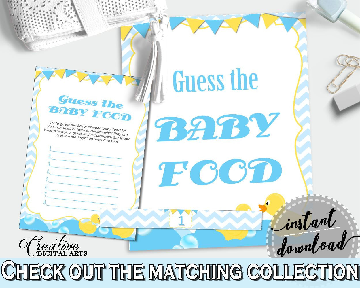 Rubber Ducky Baby Shower Purple Guess Game Baby Shower Taste GUESS THE BABY Food, Party Décor, Customizable Files - rd002 - Digital Product