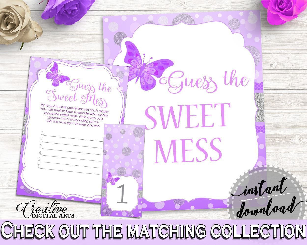 Sweet Mess Baby Shower Sweet Mess Butterfly Baby Shower Sweet Mess Baby Shower Butterfly Sweet Mess Purple Pink party organising 7AANK - Digital Product