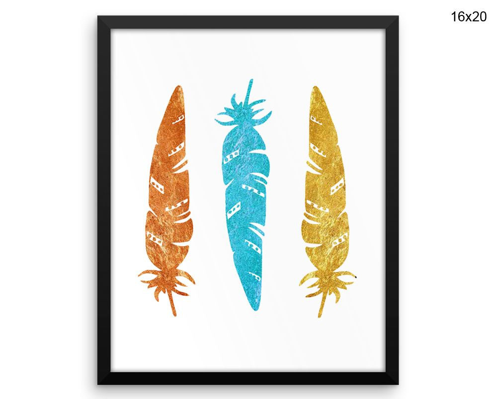 Tribal Feathers Print, Beautiful Wall Art with Frame and Canvas options available Minimalist Decor