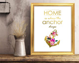 Wall Art Home Is Where The Anchor Drops Digital Print Home Is Where The Anchor Drops Poster Art Home Is Where The Anchor Drops Wall Art - Digital Download