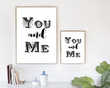 Wall Art You And Me Digital Print You And Me Poster Art You And Me Wall Art Print You And Me Love Art You And Me Love Print You And Me Wall - Digital Download