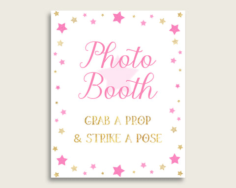 Twinkle Star Photobooth Sign Printable, Girl Baby Shower Pink Gold Photo Booth, Twinkle Star Selfie Station Sign, 8x10 16x20, Instant bsg01