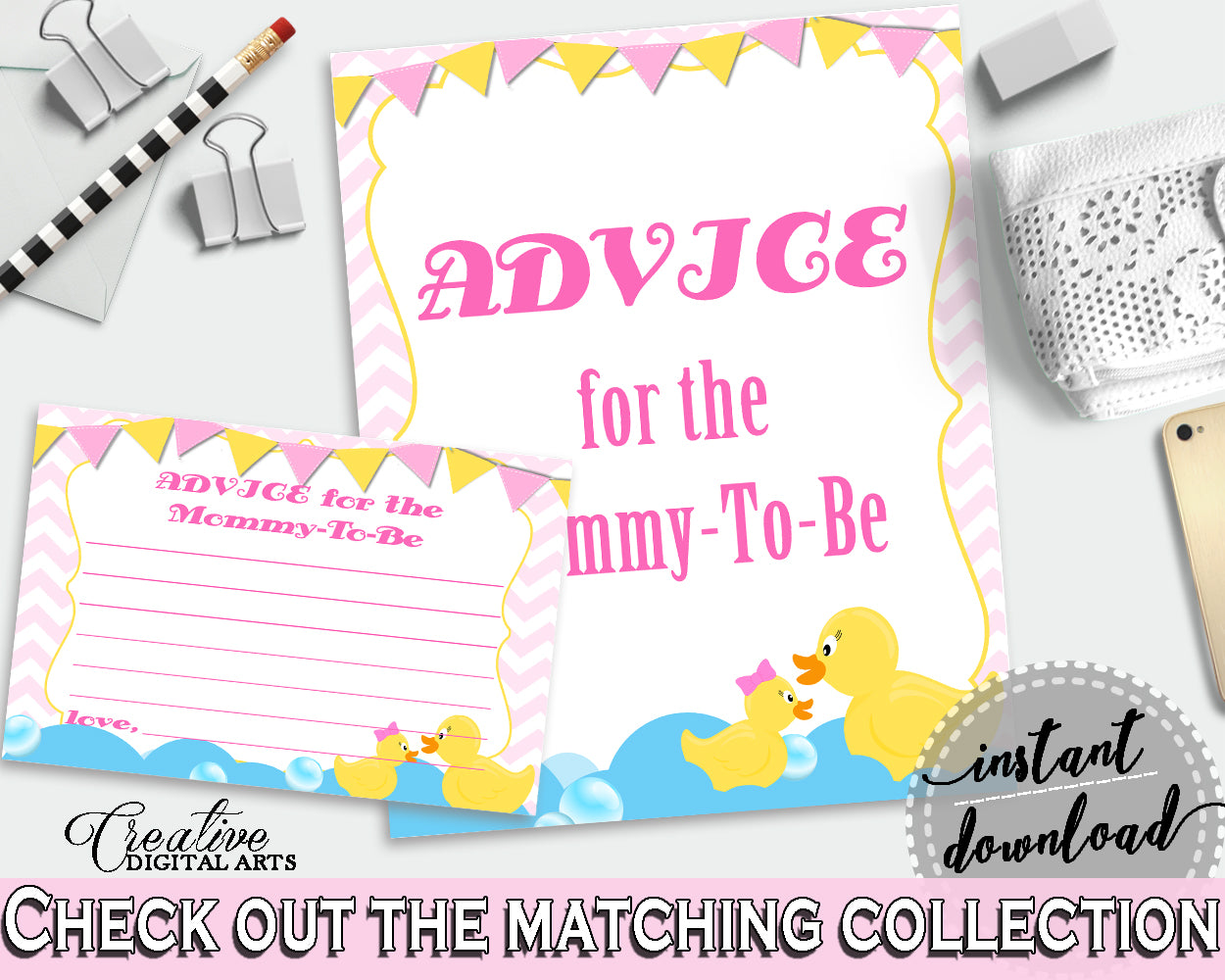 Advice Cards Baby Shower Advice Cards Rubber Duck Baby Shower Advice Cards Baby Shower Rubber Duck Advice Cards Purple Pink pdf jpg rd001