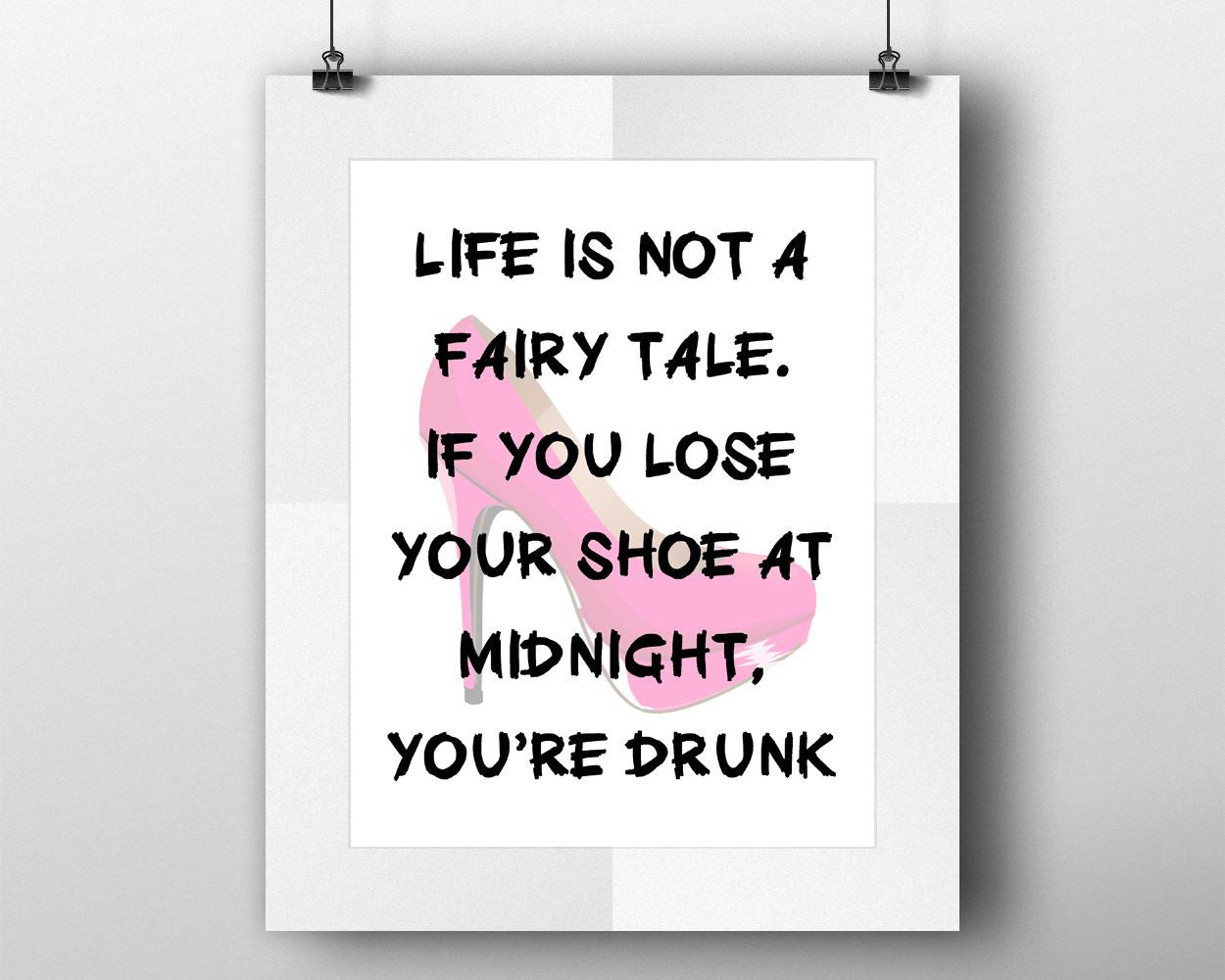 Wall Art Drunk Digital Print Drunk Poster Art Drunk Wall Art Print Drunk  Wall Decor Drunk midnight shoe fairy tale drunk art - Digital Download