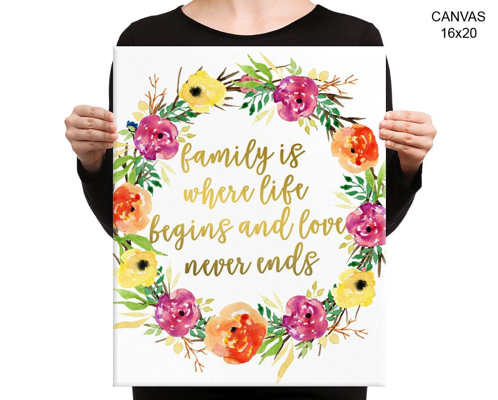 Family Print, Beautiful Wall Art with Frame and Canvas options available  Decor