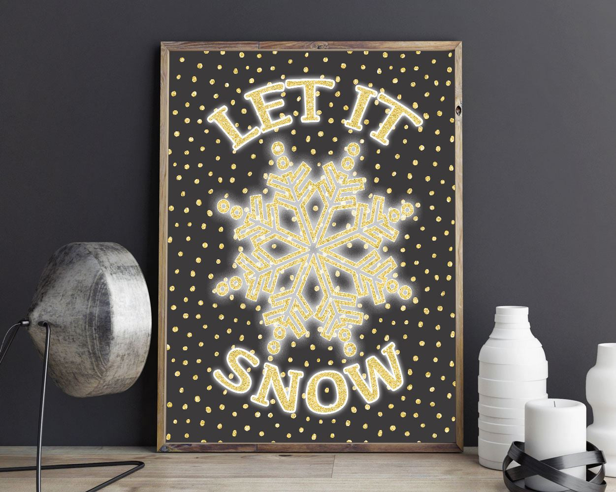 Wall Art Let It Snow Digital Print Let It Snow Poster Art Let It Snow Wall Art Print Let It Snow Winter Art Let It Snow Winter Print Let It - Digital Download