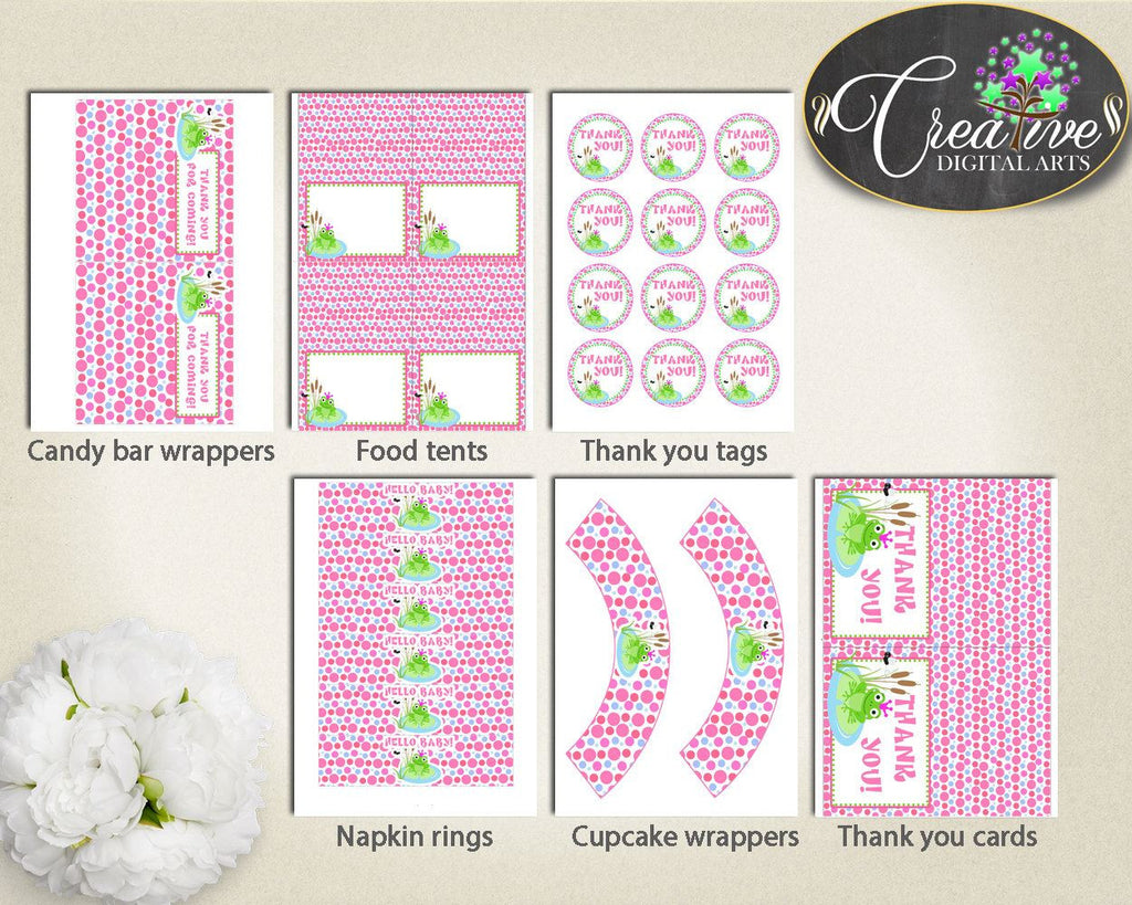 Baby Shower Frog Baby Shower Kiss Banner Bundle Welcome Sign DECORATION PACKAGE, Party Décor, Prints, Customizable Files - bsf01 - Digital Product