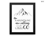 Mountains Print, Beautiful Wall Art with Frame and Canvas options available Adventure Decor