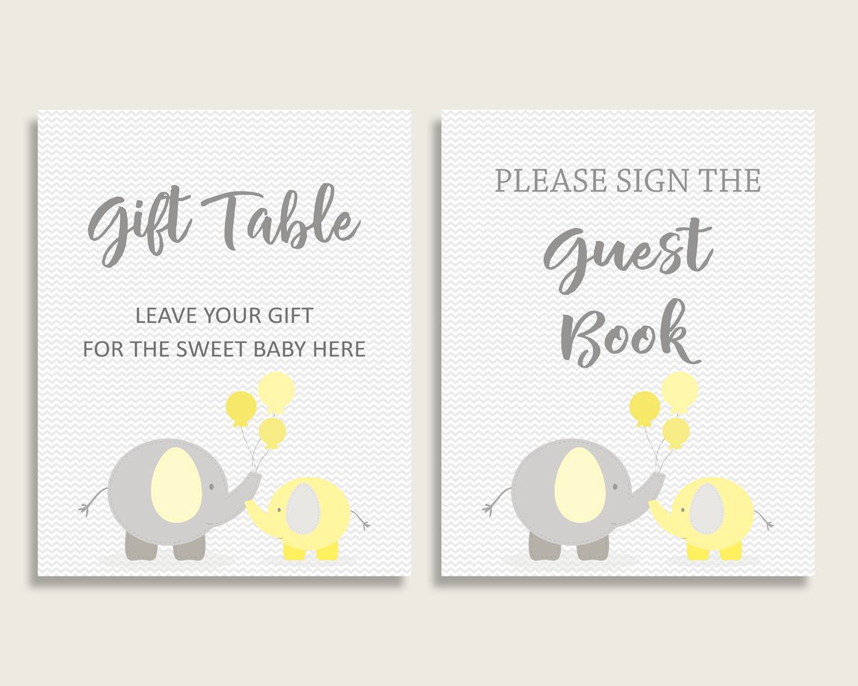 Table Signs Baby Shower Table Signs Yellow Baby Shower Table Signs Baby Shower Elephant Table Signs Yellow Gray party planning W6ZPZ