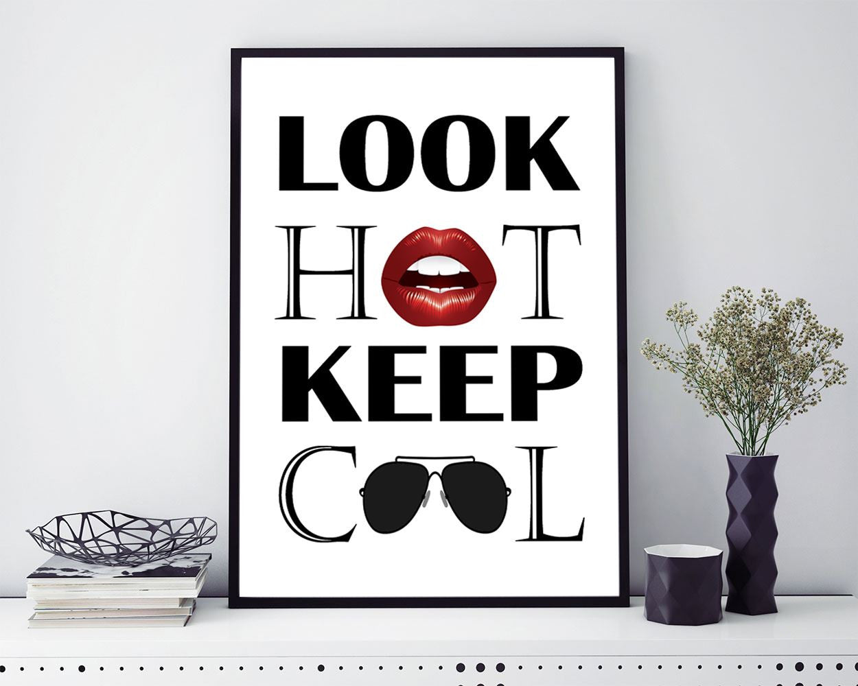 Wall Decor Hot Printable Cool Prints Hot Sign Cool Beauty Art Cool Beauty Print Hot Printable Art Hot glasses print hot kiss cool kiss - Digital Download