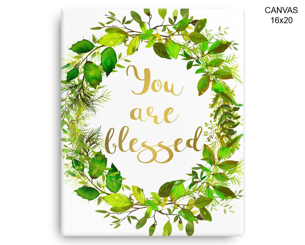 You Are Blessed Print, Beautiful Wall Art with Frame and Canvas options available Nursery Decor