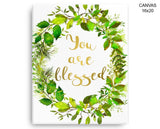 You Are Blessed Print, Beautiful Wall Art with Frame and Canvas options available Nursery Decor