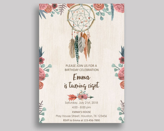 Boho Chic Dreamcatcher Birthday Invitation Boho Chic Dreamcatcher Birthday Party Invitation Boho Chic Dreamcatcher Birthday Party Boho Y3JUL - Digital Product