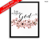 Child Of God Print, Beautiful Wall Art with Frame and Canvas options available Faithful Decor