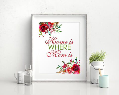 Wall Art Home Is Where Mom Is Digital Print Home Is Where Mom Is Poster Art Home Is Where Mom Is Wall Art Print Home Is Where Mom Is  Wall - Digital Download