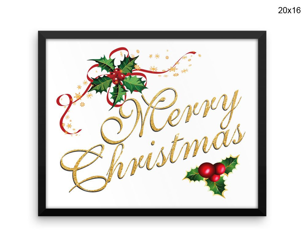 Merry Christmas Print, Beautiful Wall Art with Frame and Canvas options available Christmas Decor