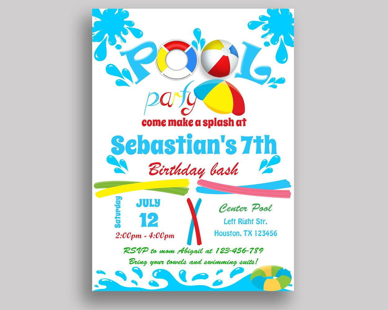 Splish Splash Birthday Invitation Splish Splash Birthday Party Invitation Splish Splash Birthday Party Splish Splash Invitation Boy TTANP - Digital Product