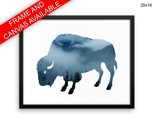 Buffalo Print, Beautiful Wall Art with Frame and Canvas options available Wildlife Decor