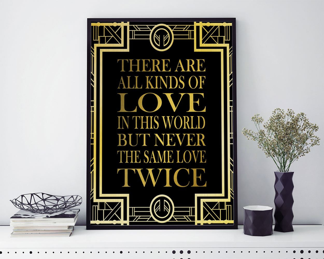 Wall Art Gatsby Digital Print Love Poster Art Gatsby Wall Art Print Love  Wall Decor Gatsby modern art gatsby quote gold art deco love quote - Digital Download