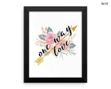 One Way Love Print, Beautiful Wall Art with Frame and Canvas options available Love Decor