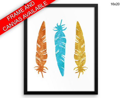 Tribal Feathers Print, Beautiful Wall Art with Frame and Canvas options available Minimalist Decor